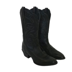 Ariat Heritage R Toe Western Boots Black Cowgirl Cowboy Country 6.5 EUC